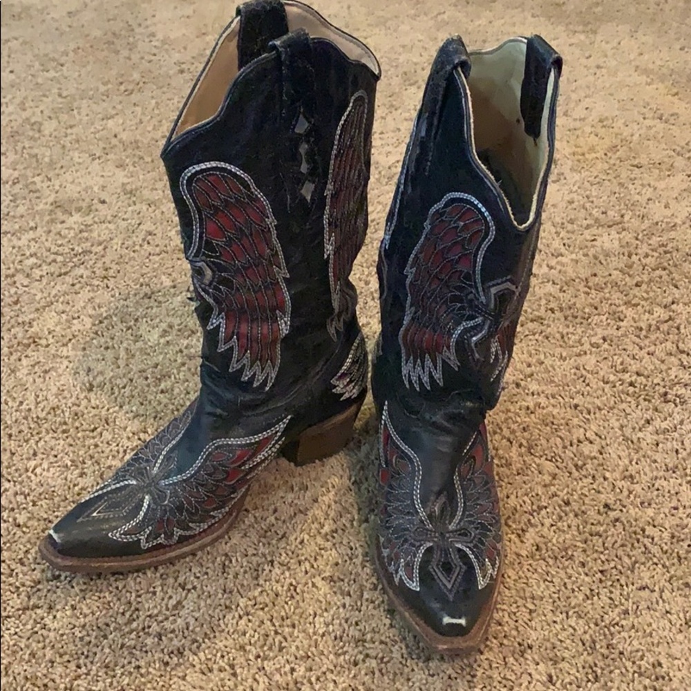 Corral Cross Red/Silver Wing Women’s Boot Size 8M